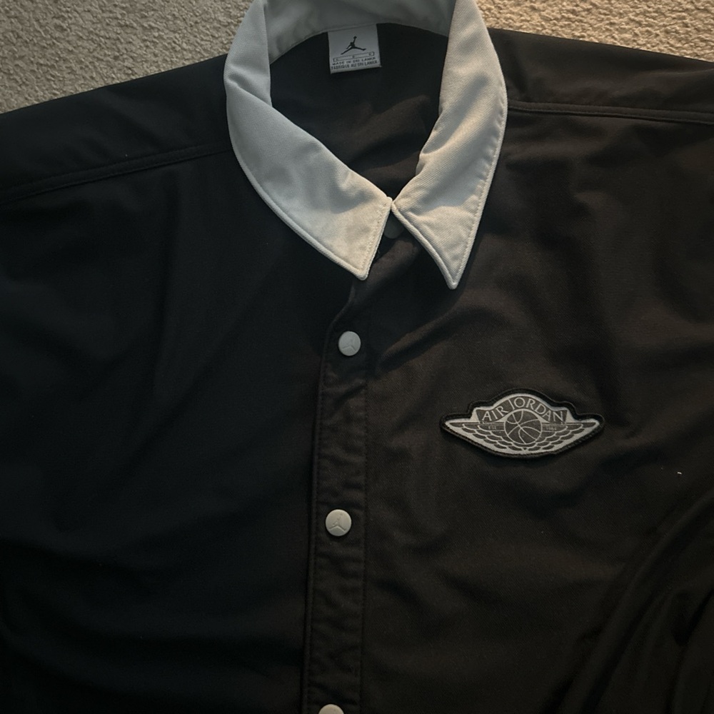 Air Jordan Black and White Button-Up Shirt